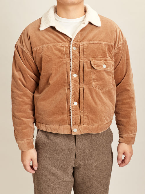 Corduroy Type-1 Boa Jacket in Beige