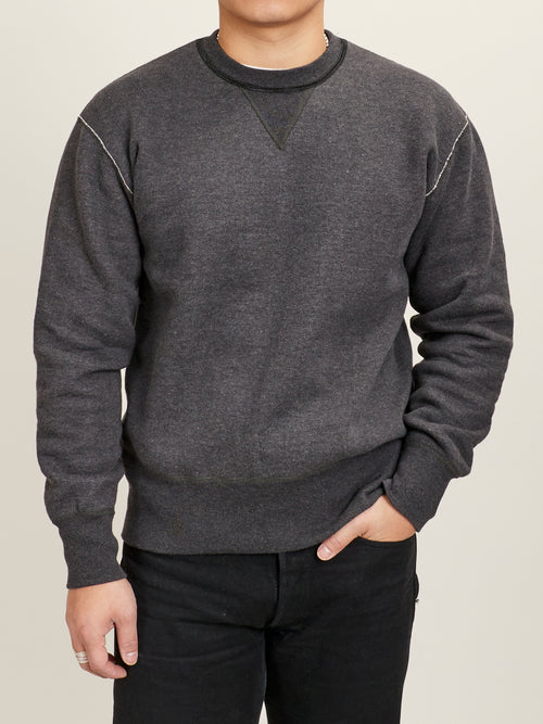 Loopwheel Crewneck Sweatshirt in Charcoal