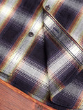 SIN22-02W Rope Dyed Flannel Shirt in Indigo/White