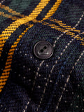 SIN22-01W Rope Dyed Flannel Shirt in Indigo/Green