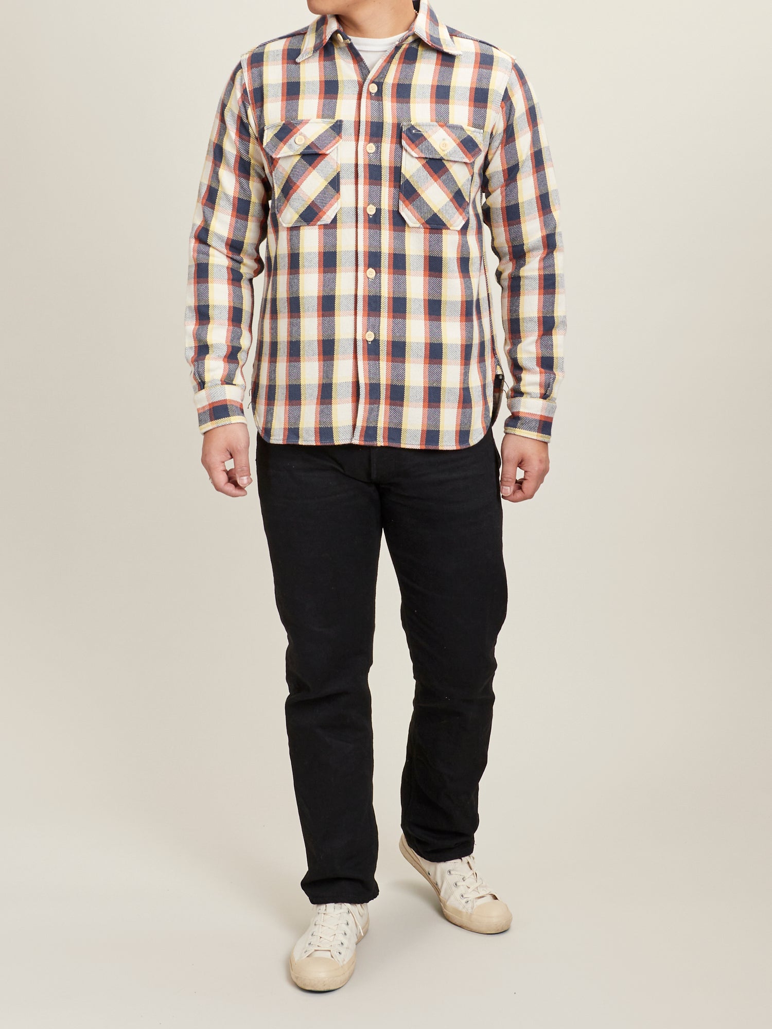 3104 Plaid Check Flannel Shirt in Navy – Blue Owl Workshop