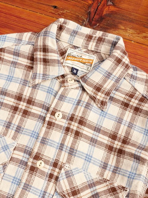 Wells Work Shirt in Cream Plaid