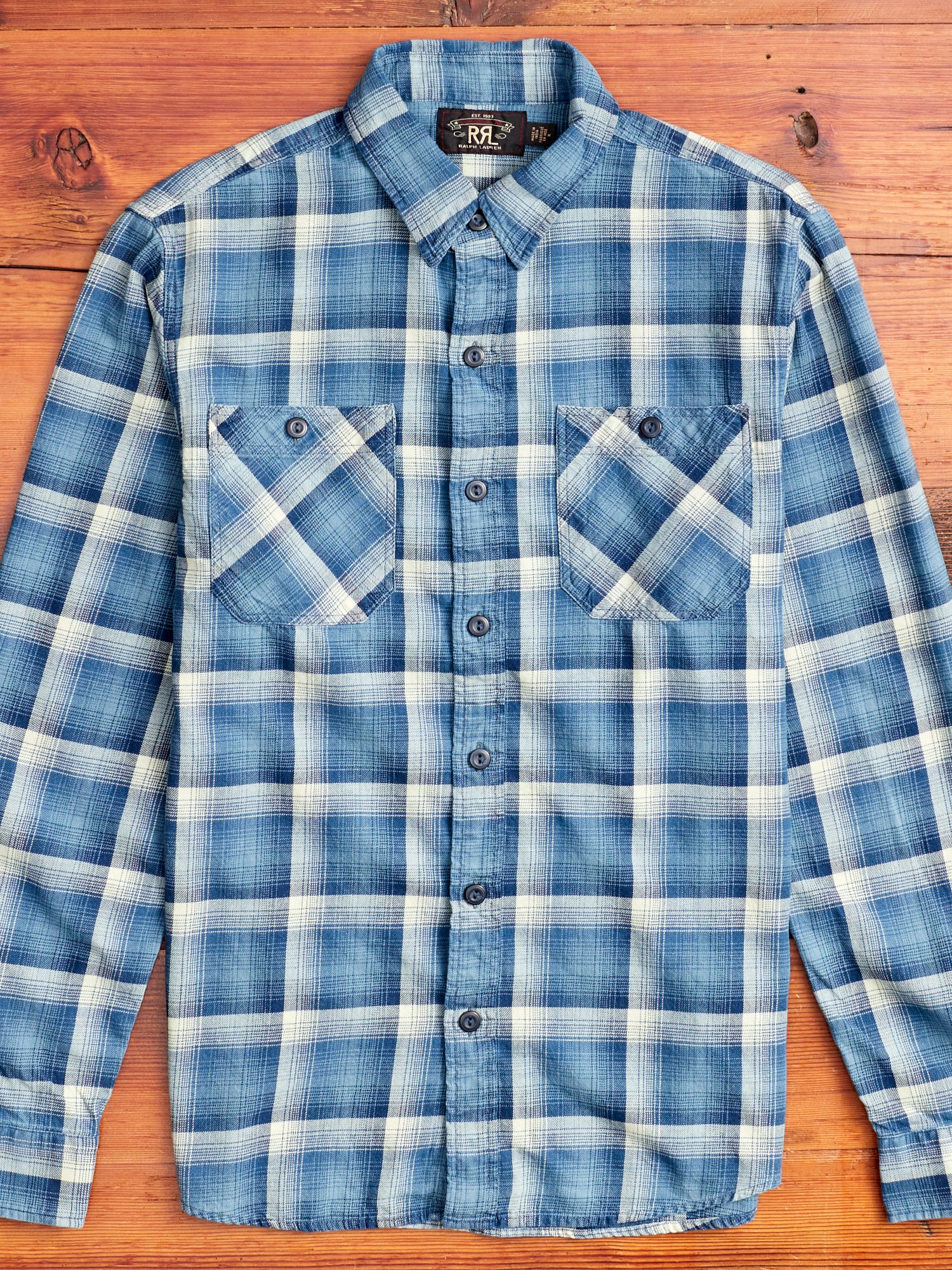 Clint Shadow Plaid Work Shirt in Indigo – Blue Owl Workshop