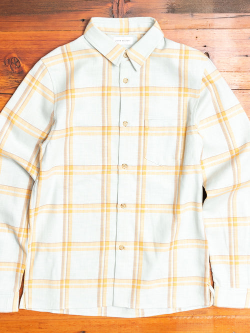 Sly Straight Hem Flannel in Blue Yellow