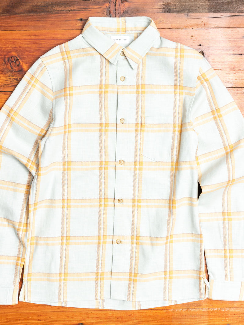 Sly Straight Hem Flannel in Blue Yellow