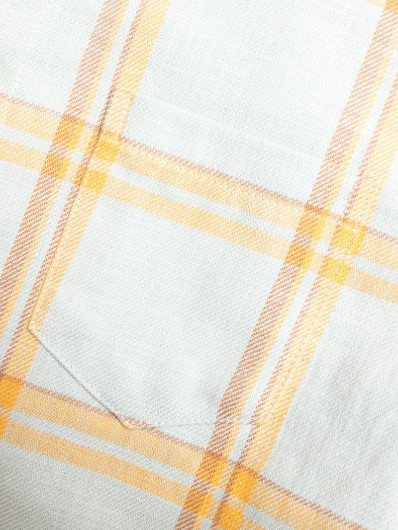 Sly Straight Hem Flannel in Blue Yellow