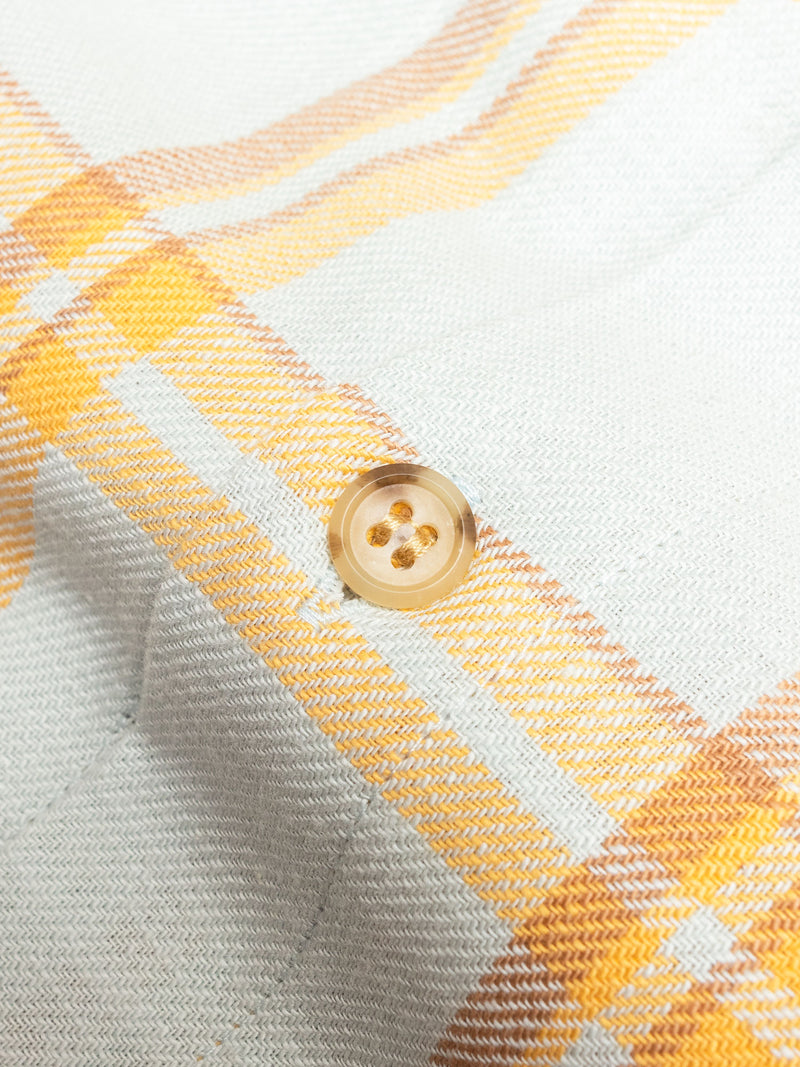 Sly Straight Hem Flannel in Blue Yellow