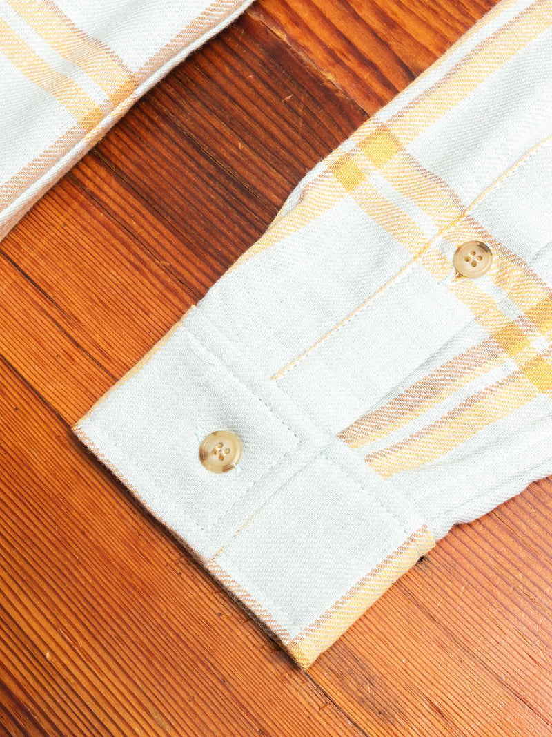 Sly Straight Hem Flannel in Blue Yellow