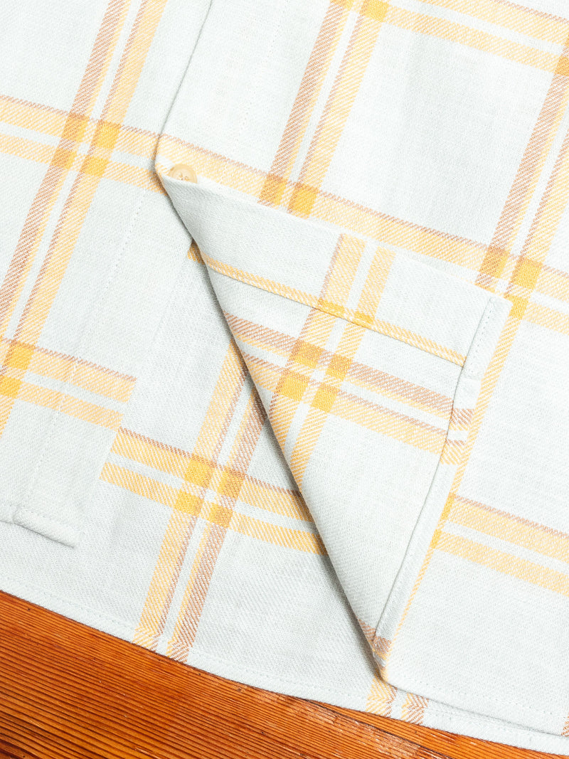 Sly Straight Hem Flannel in Blue Yellow