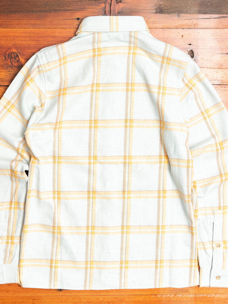 Sly Straight Hem Flannel in Blue Yellow