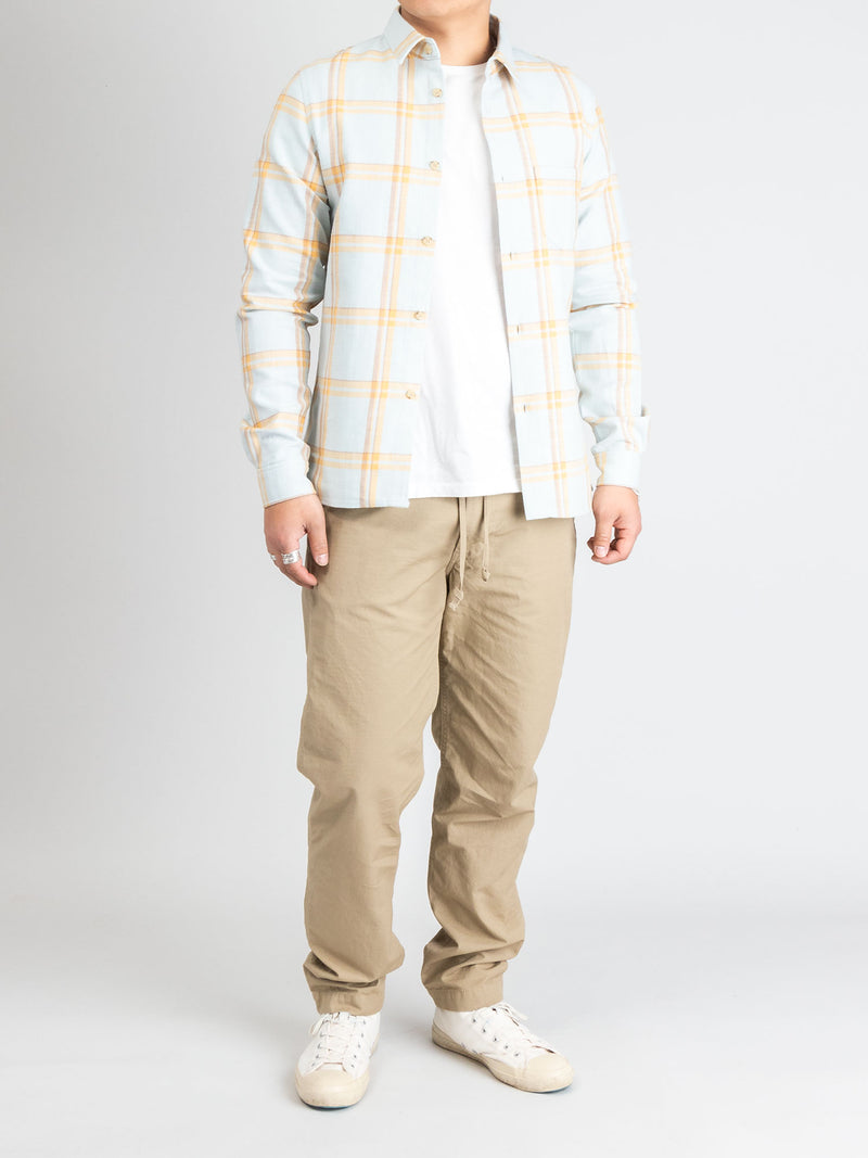 Sly Straight Hem Flannel in Blue Yellow