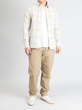 Sly Straight Hem Flannel in Blue Yellow