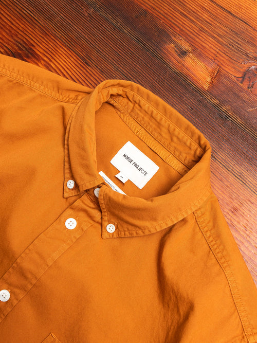 Anton Light Twill Shirt in Rufous Orange