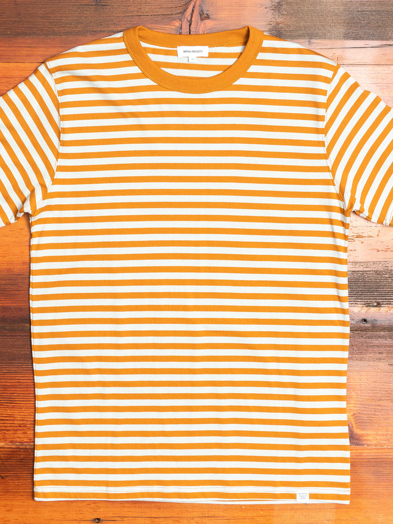Niels Classic Stripe T-Shirt in Rufous Orange