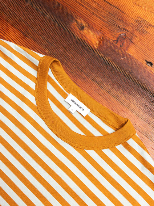 Niels Classic Stripe T-Shirt in Rufous Orange