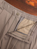 Stretch Pleated Easy Pants in Khaki Grey