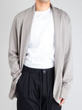 Cotton Double-Face Stole Collar Cardigan in Beige