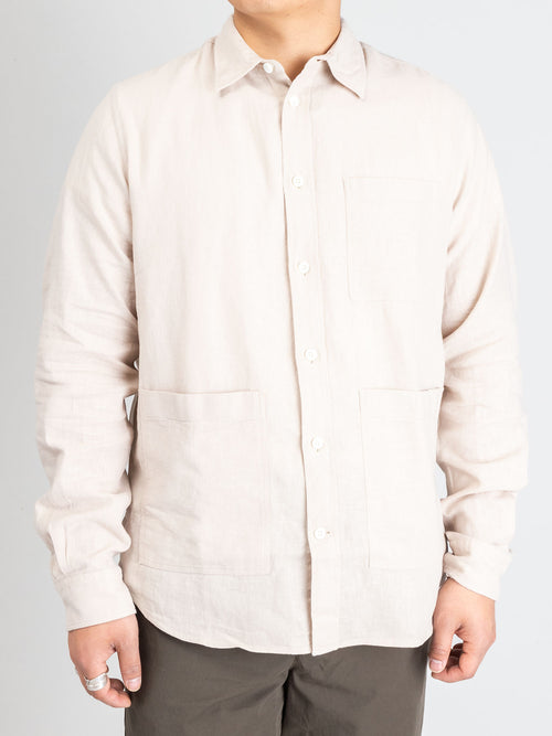 Thorsten Cotton Linen Shirt in Oatmeal