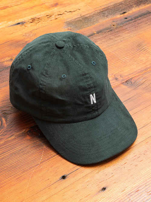 Baby Corduroy Sports Cap in Deep Sea Green
