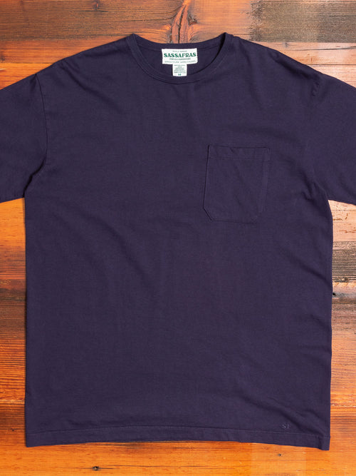 Chop Corner Pocket T-Shirt in Navy
