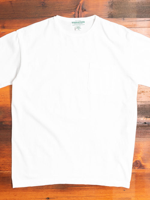 Chop Corner Pocket T-Shirt in White
