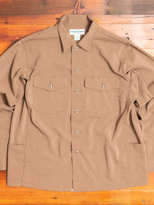Stretch Gardener Half Shirt in Beige