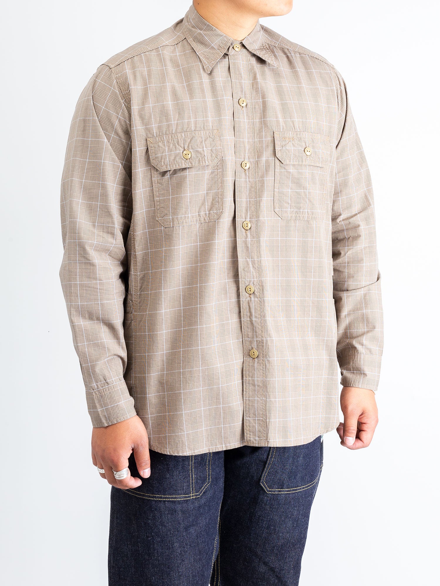 Gardener Shirt in Beige Check – Blue Owl Workshop