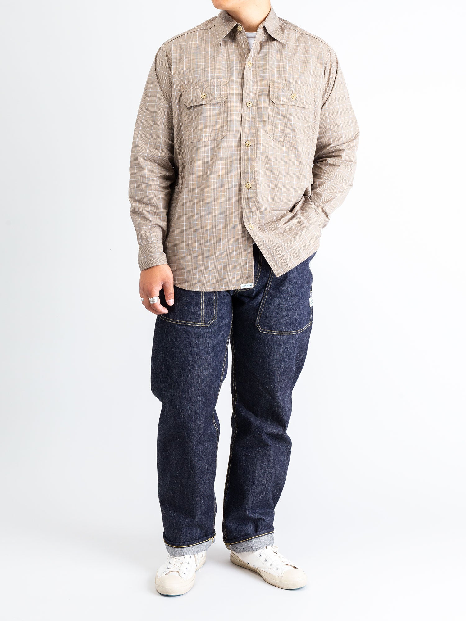 Gardener Shirt in Beige Check – Blue Owl Workshop