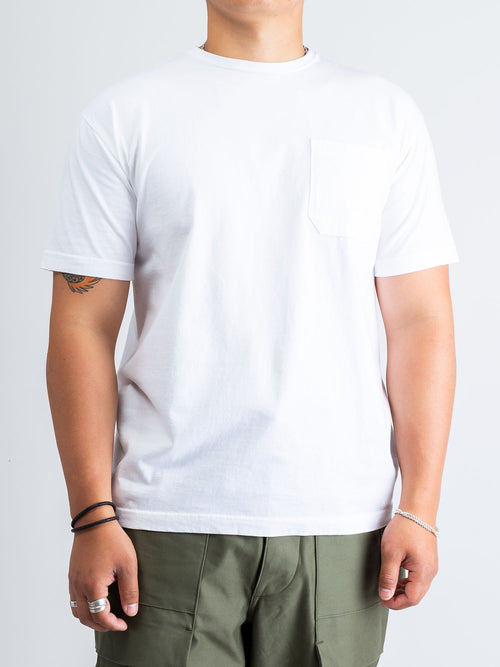 Chop Corner Pocket T-Shirt in White