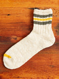 Slub Stripe 3/4 Sock in Beige
