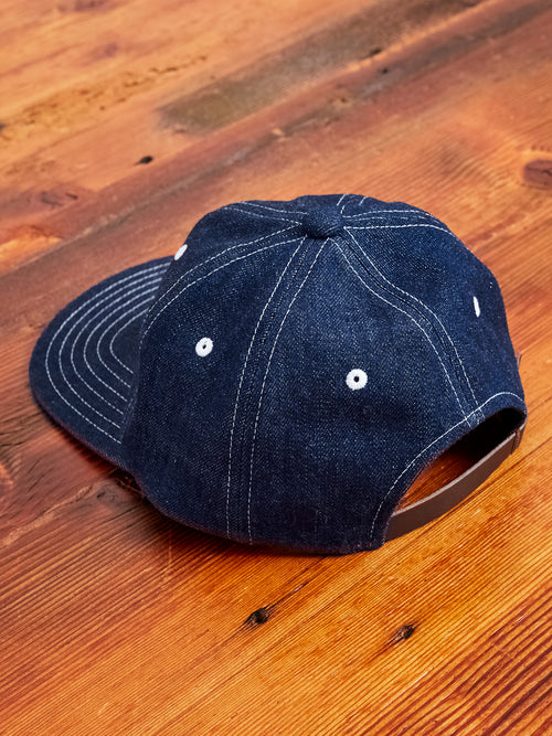 6-Panel Denim Cap in Indigo