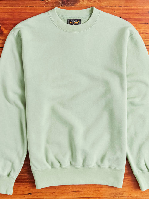Japan-Made Fleece Crewneck in Mint Green