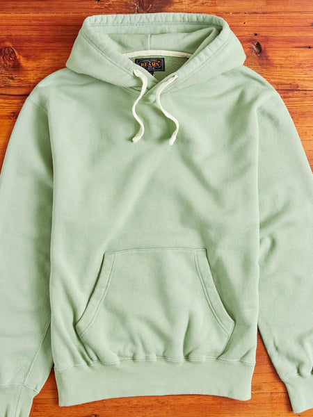 Japan-Made Fleece Hoodie in Mint Green