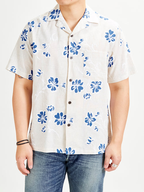 Canvas Button-Up Shirt in Blue