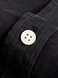 Linen Button-Up Shirt in Black