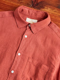 Linen Button-Up Shirt in Terracota