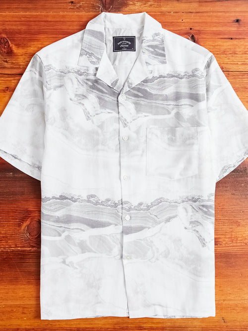 Marble Button-Up Shirt in White