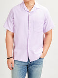 Pique Button-Up Shirt in Lavanda