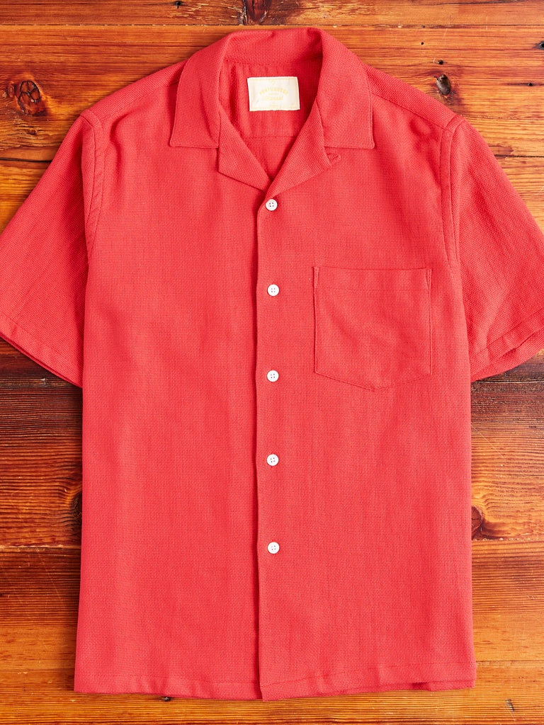 Pique Button-Up Shirt in Clay