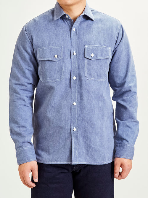 Crosscut Western in Cerulean Khadi Denim