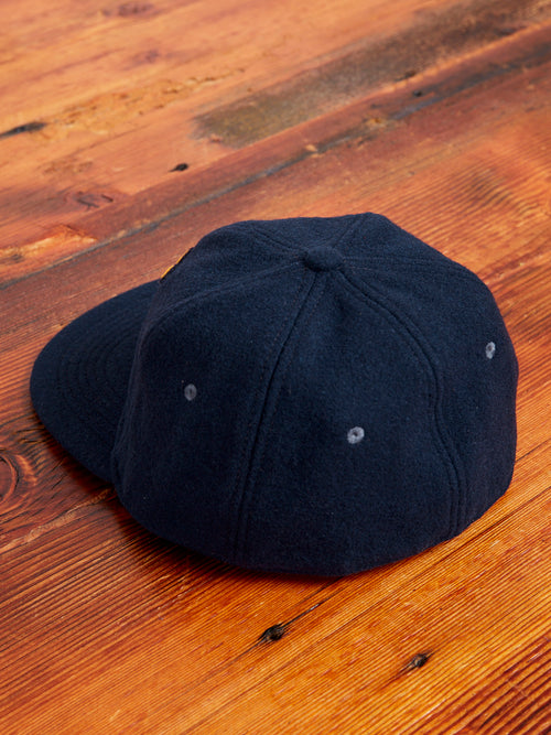 Wool Logo Fitted Cap in Navy