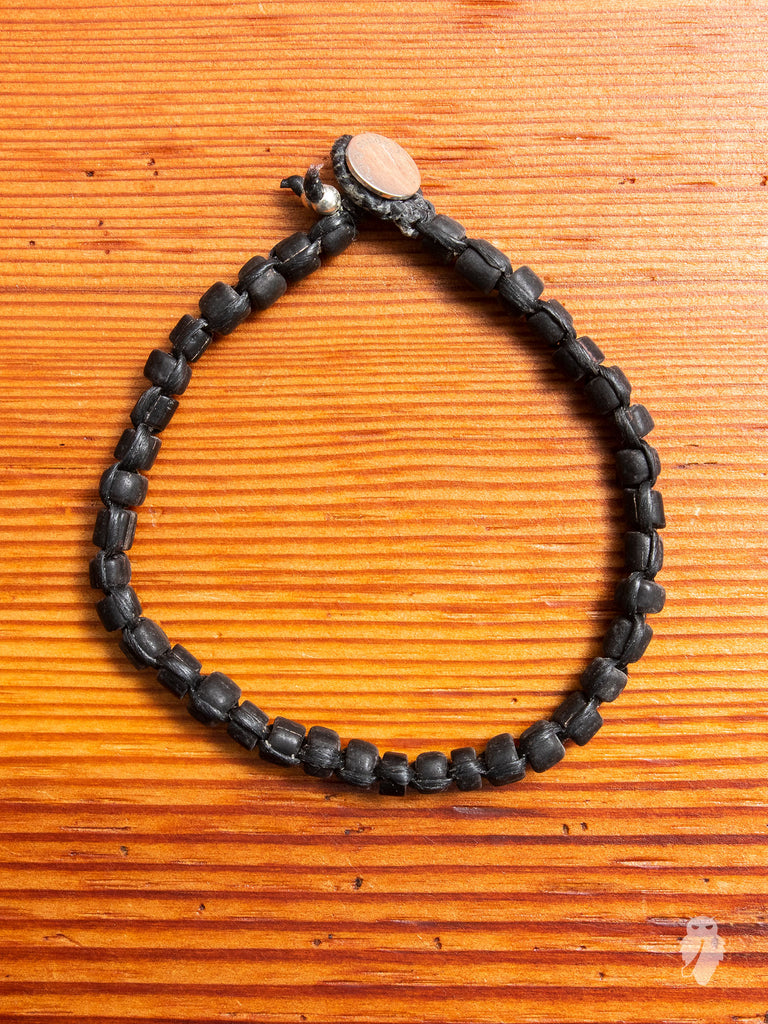 Handwoven Recycled Glass Beads in Black