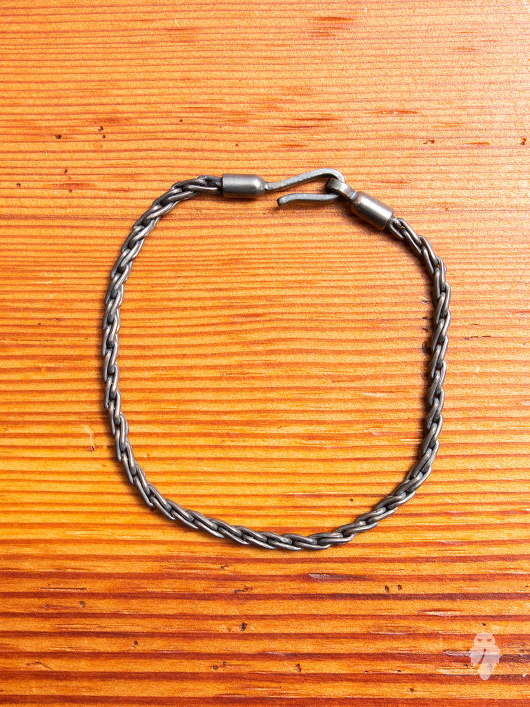 Rope Chain Bracelet in Blackened Silver Blue Owl