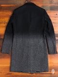 Woven Gradient Chesterfield Coat in Black