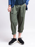 Pleated Relaxed Trouser in Khaki Green