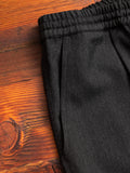 Drawstring Pant in Charcoal Wool Gabardine