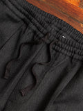 Drawstring Pant in Charcoal Wool Gabardine