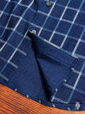 Windowpane Flannel Button-Down Shirt in Indigo