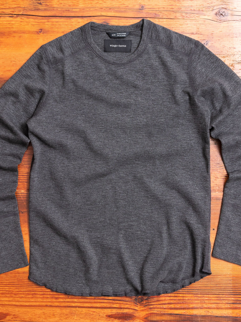 1x1 Long Sleeve T-Shirt in Heather Charcoal